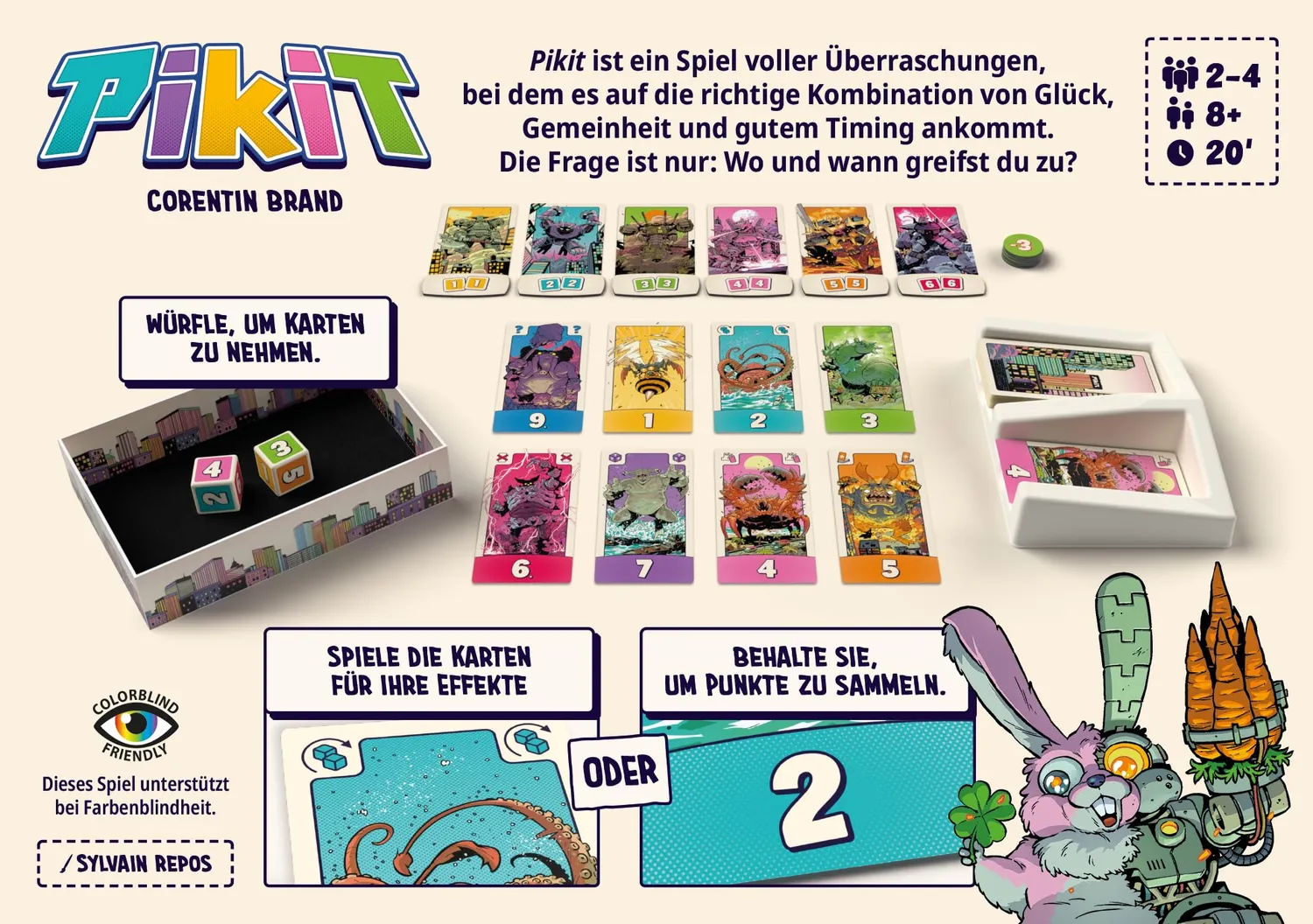 Repos Production Pikit Kartenspiel Deutsch Kaijü-Würfelspiel