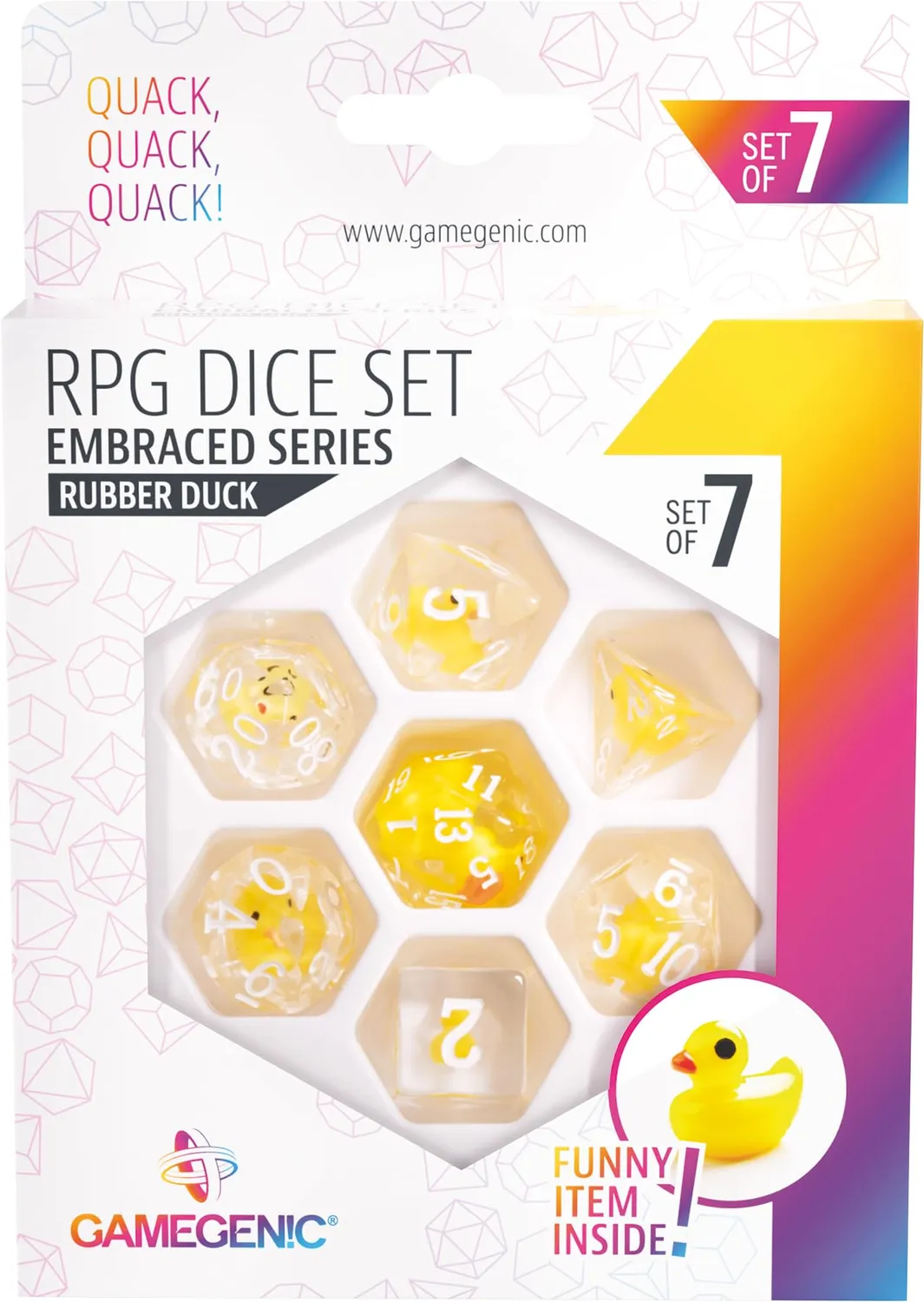 Gamegenic Embraced Rubber Duck RPG Würfelset 7-teilig