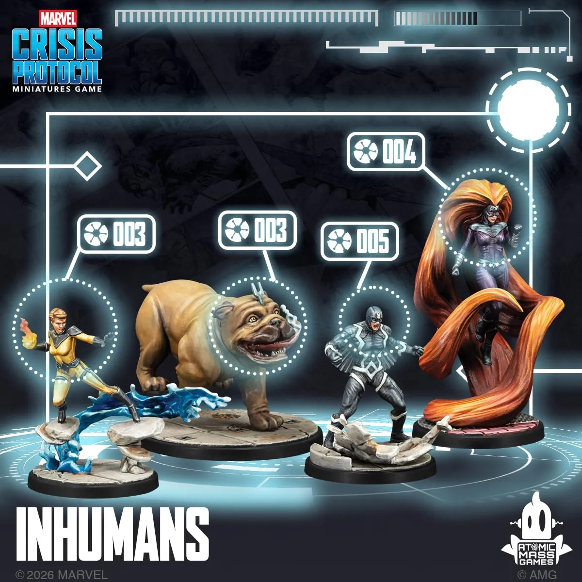 Asmodee Marvel Crisis Protocol Inhumans Affiliation Pack 4 Miniaturen