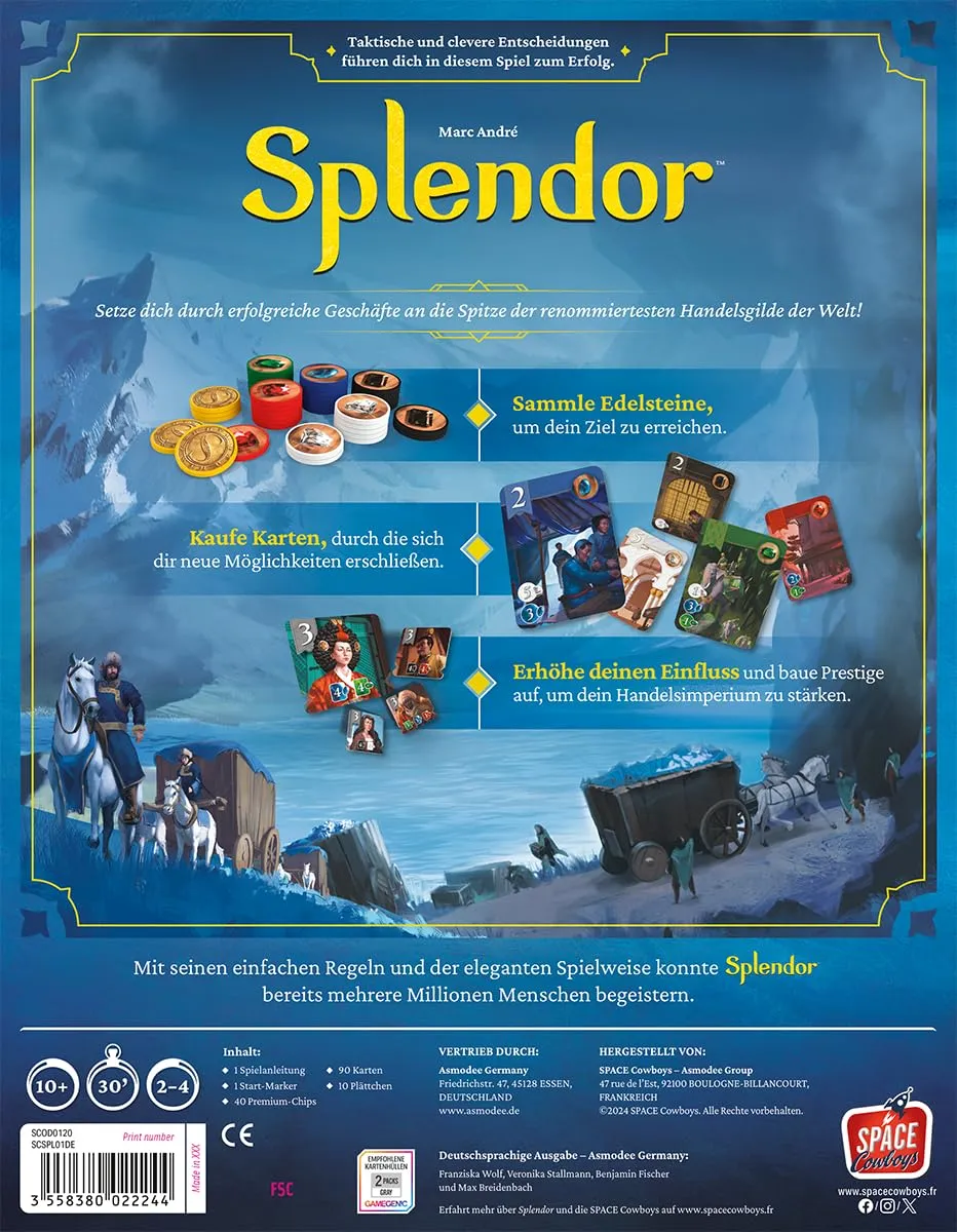 Asmodee Splendor Grundspiel Brettspiel deutsch Taktik