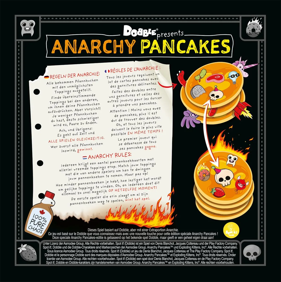 Asmodee Dobble Anarchy Pancakes Kartenspiel 2-6 Spieler