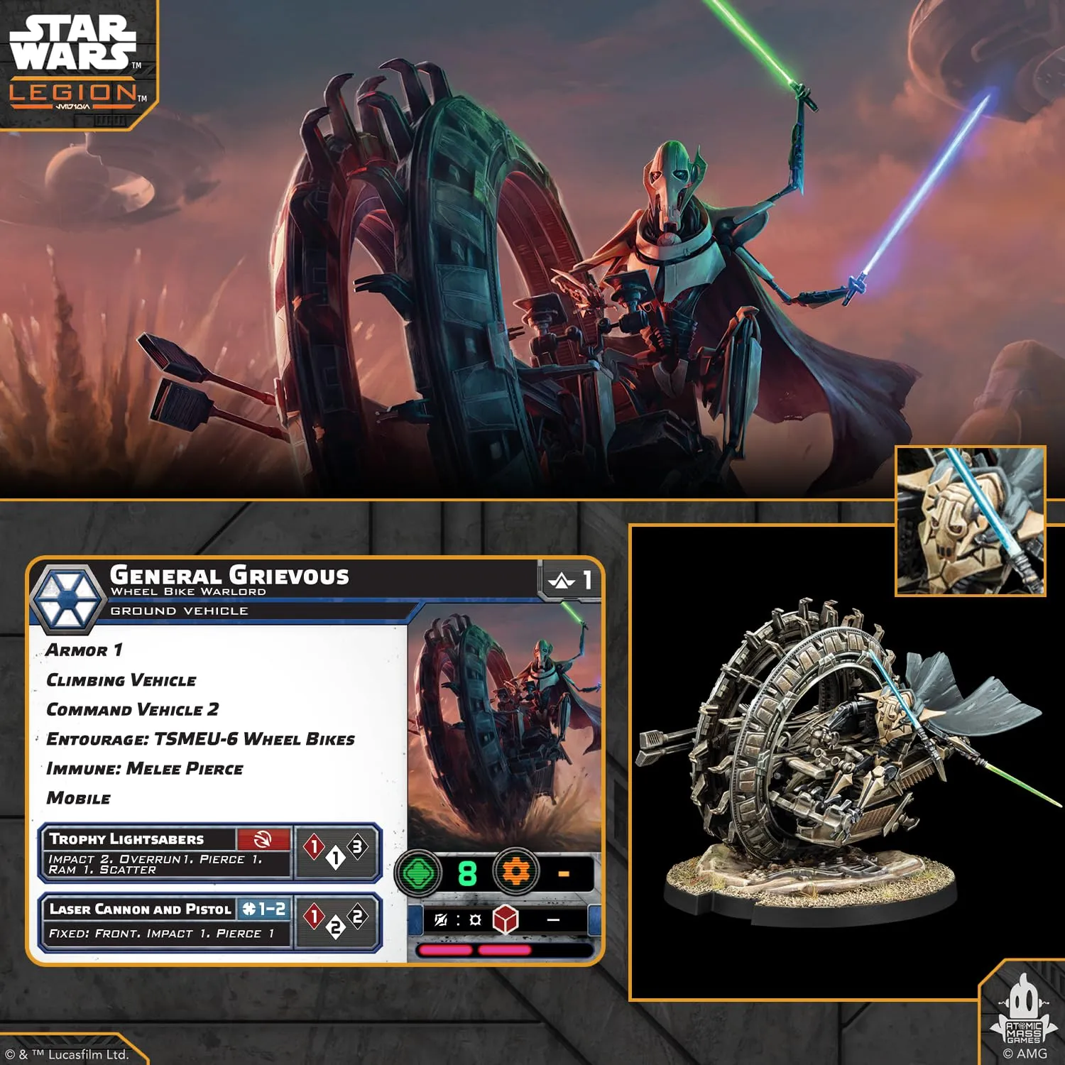 Asmodee Star Wars Legion Grievous TSMEU-6 Wheel Bike Erweiterung