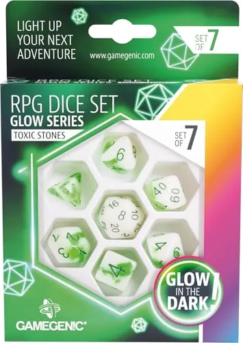 Gamegenic Glow Series Toxic Stones Würfelset 7-teilig leuchtend