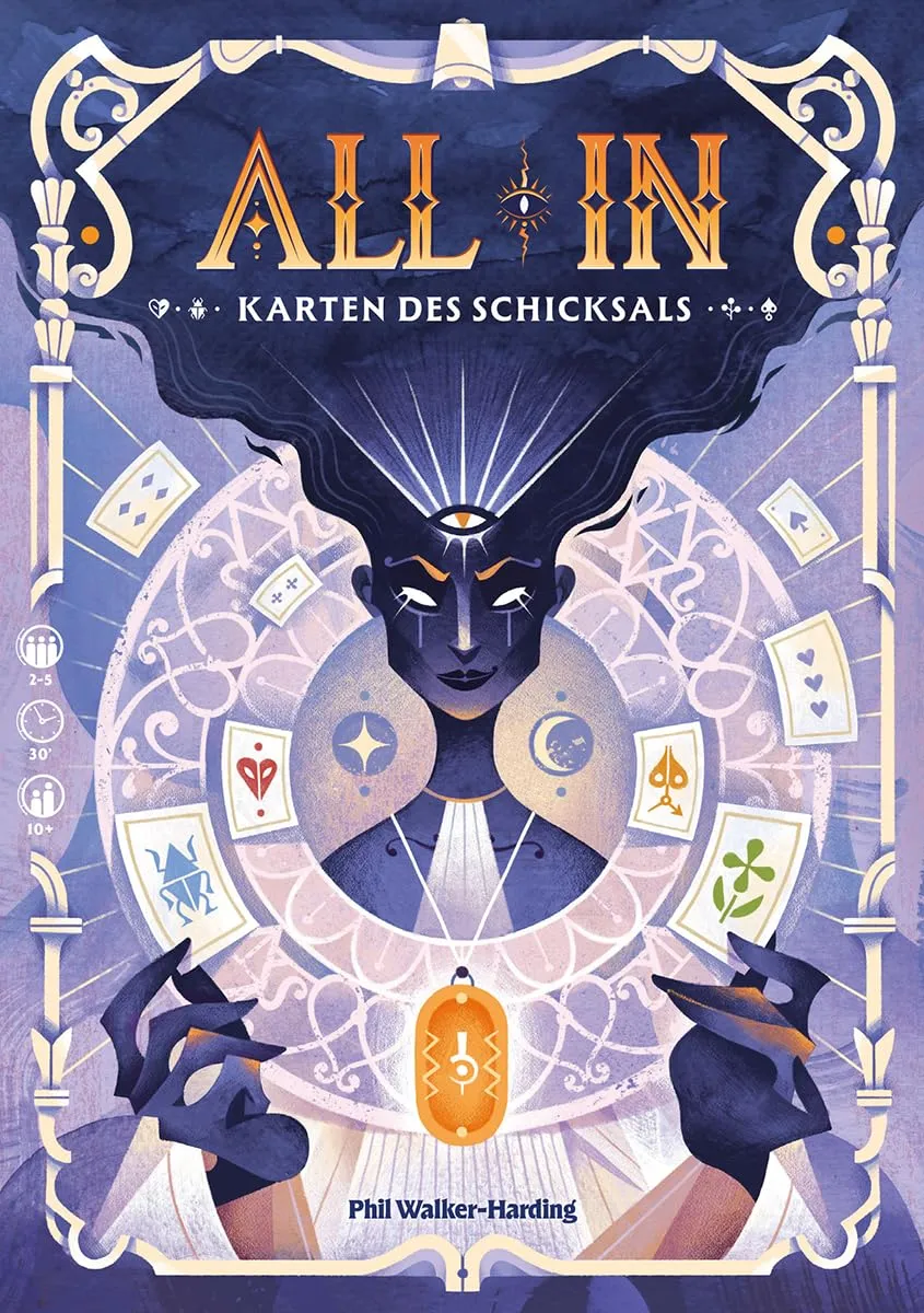 Asmodee All In Karten des Schicksals Familienspiel Poker