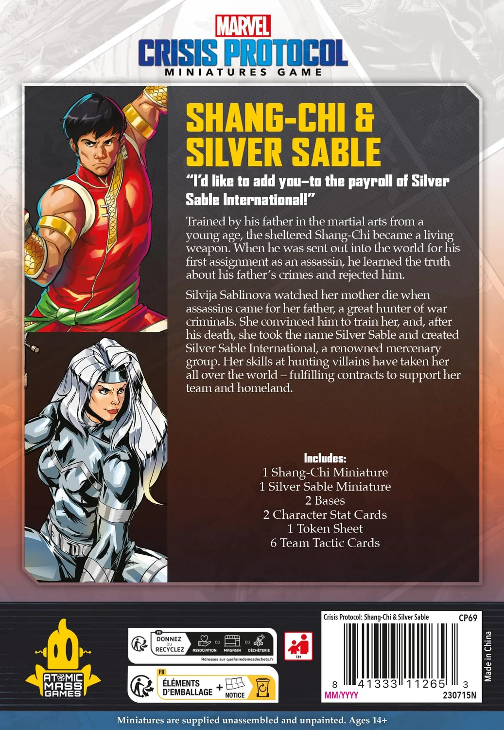 Atomic Mass Games Marvel Crisis Shang-Chi Silver Sable Pack