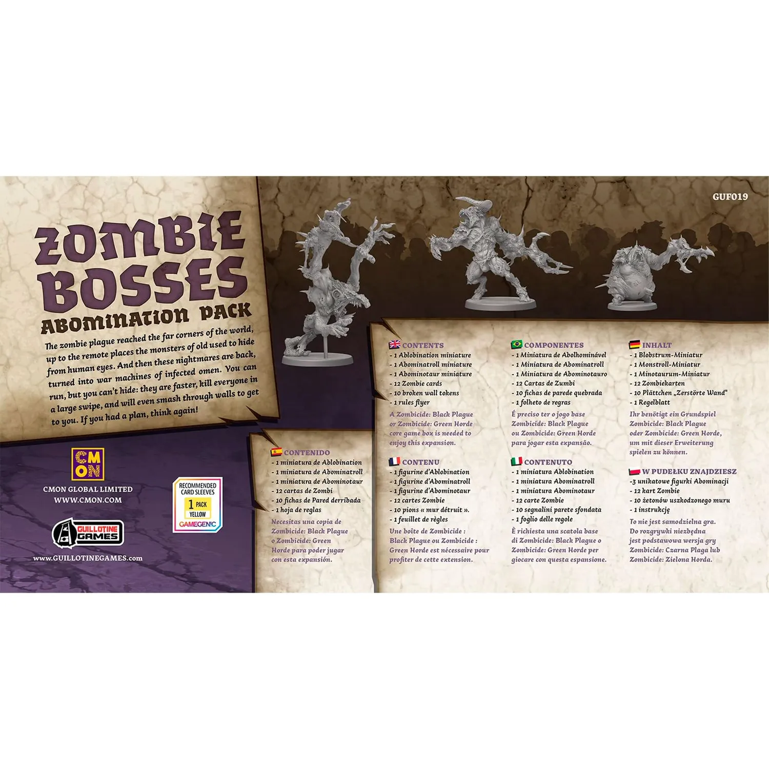 CMON Zombicide Black Plague Zombie Bosses Erweiterung Deutsch