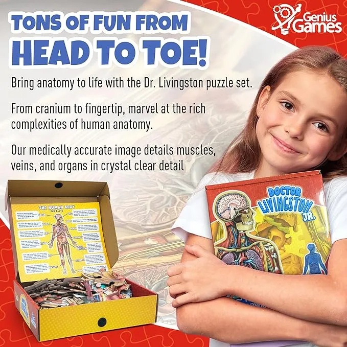 Genius Games Dr Livingston's Jr Human Body Bodenpuzzle 100 Teile