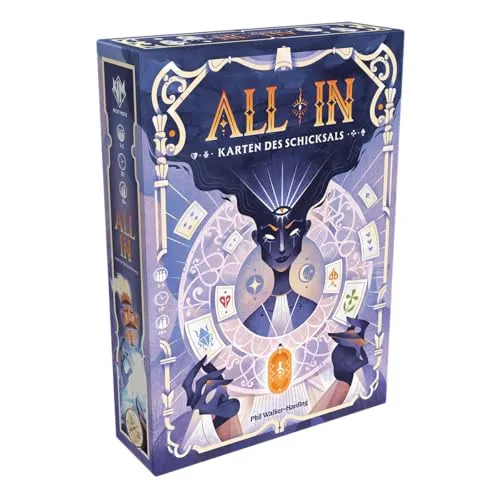 Asmodee All In Karten des Schicksals Familienspiel Poker