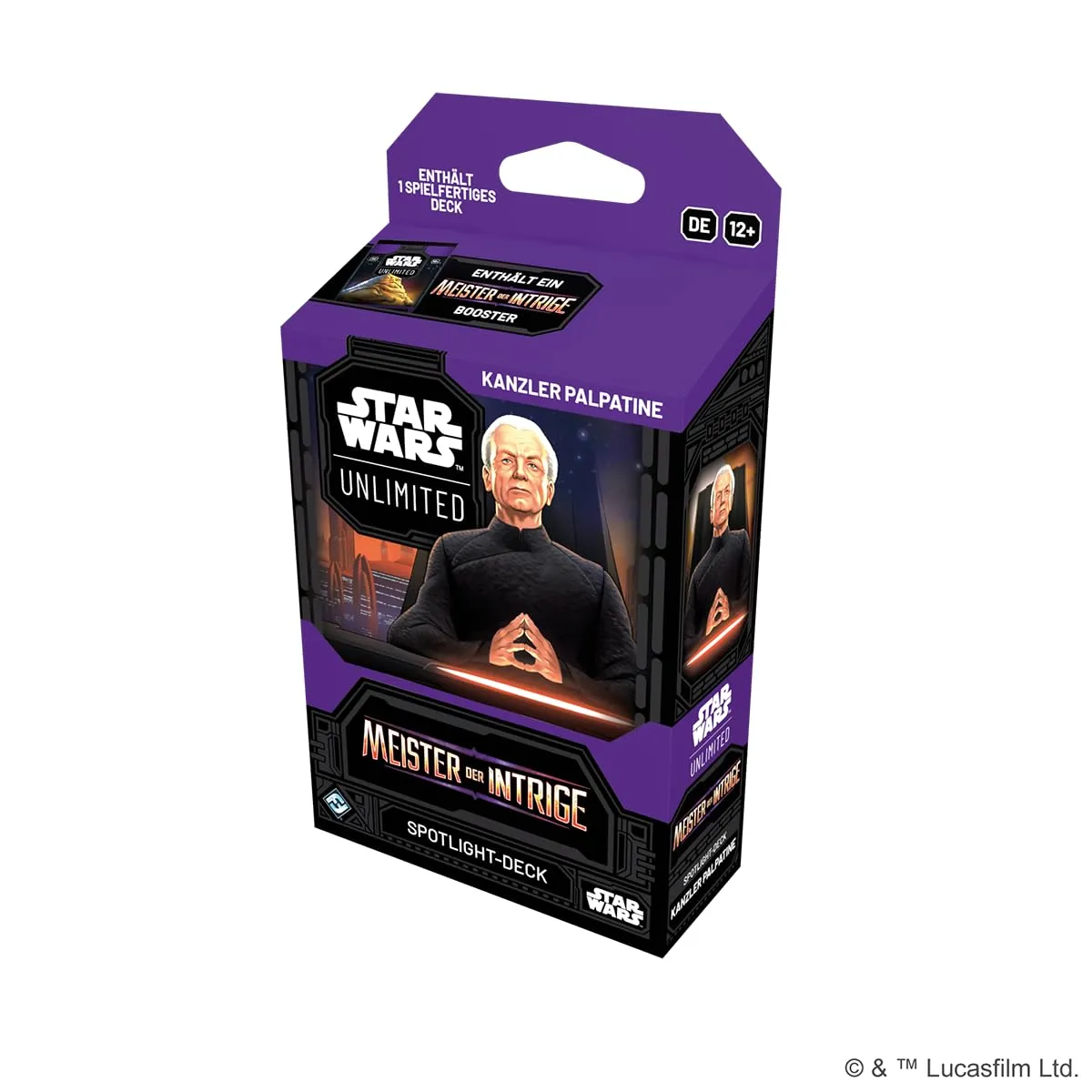 Asmodee Star Wars Unlimited Meister der Intrige Palpatine Deck 50 Karten