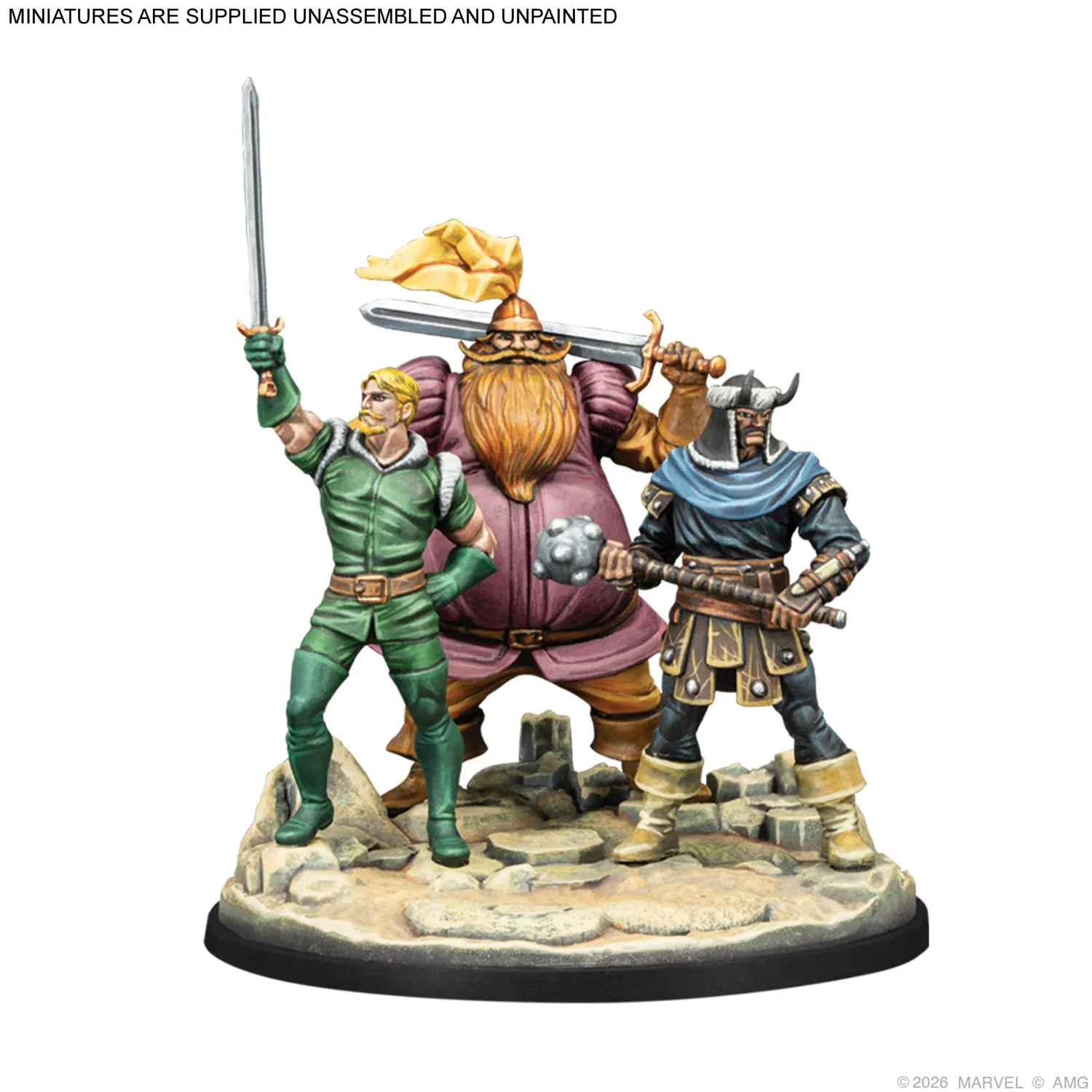 Asmodee Marvel Crisis Protocol Valkyrie Elendil Warriors Three Pack