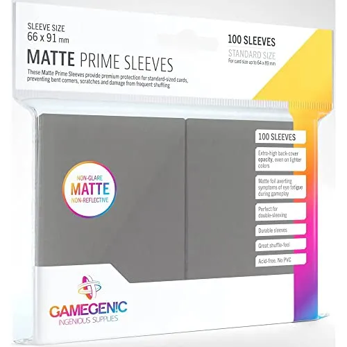 Gamegenic Prime Matte Kartenhüllen dunkelgrau 100 Stück