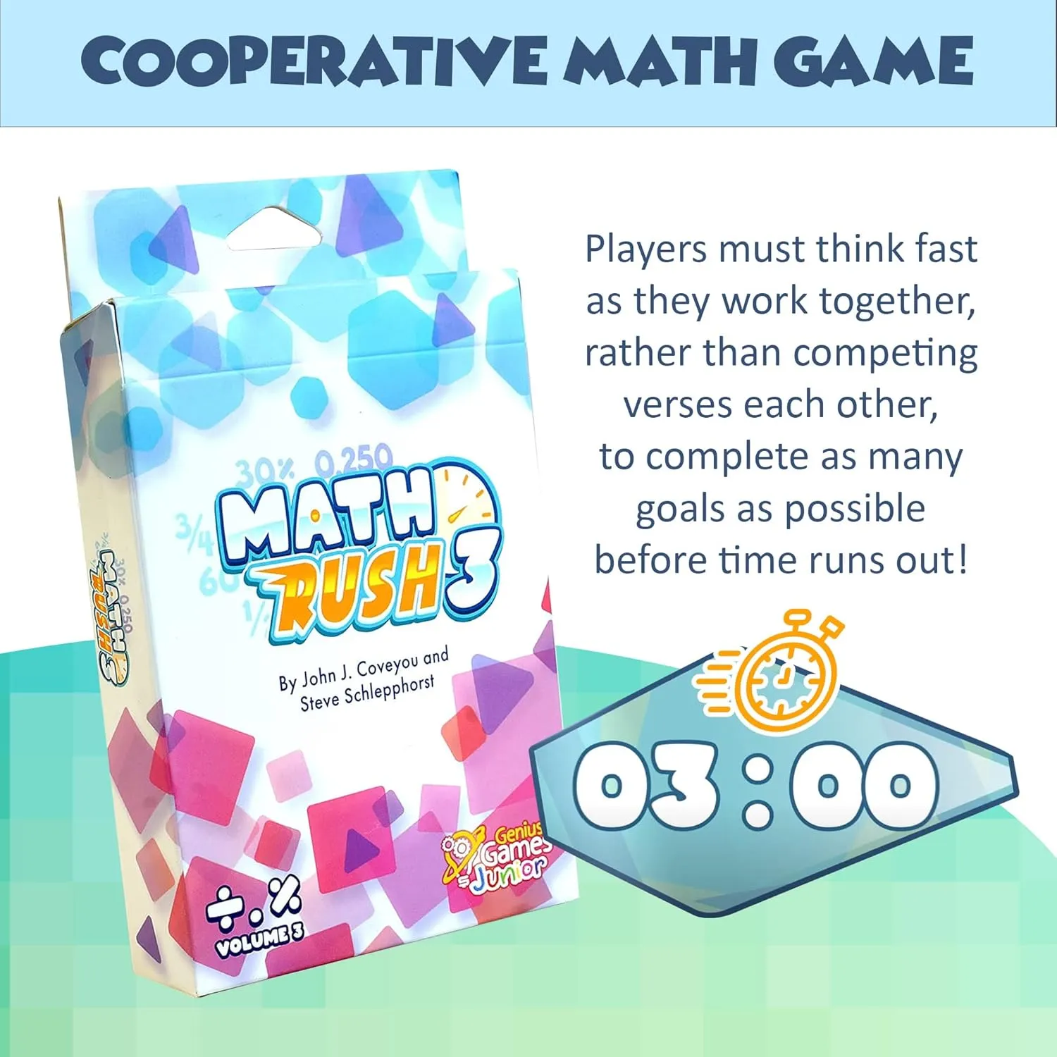 Genius Games Math Rush 3 Kartenspiel Brüche Dezimalzahlen