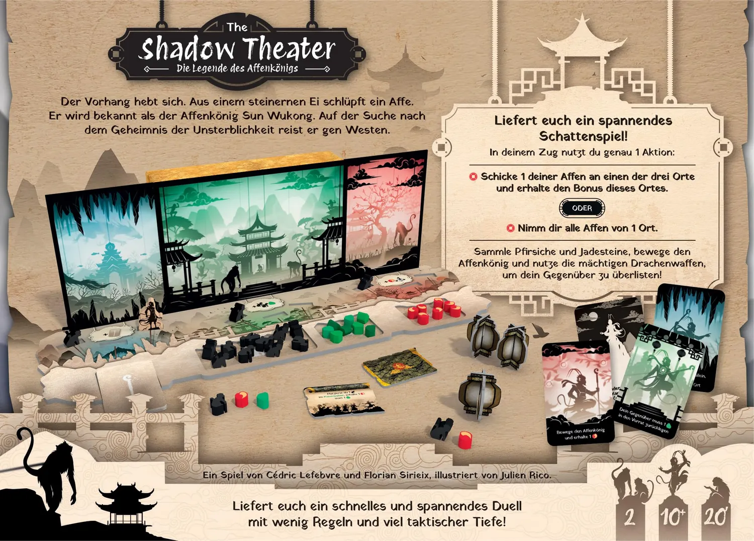 The Shadow Theater Worker-Placement Familienspiel Deutsch 2 Spieler