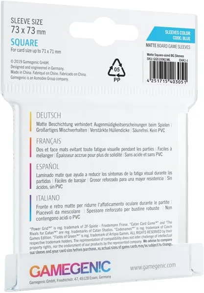 Gamegenic Matte Square Sleeves 73x73mm Kartenhüllen 50 Stück