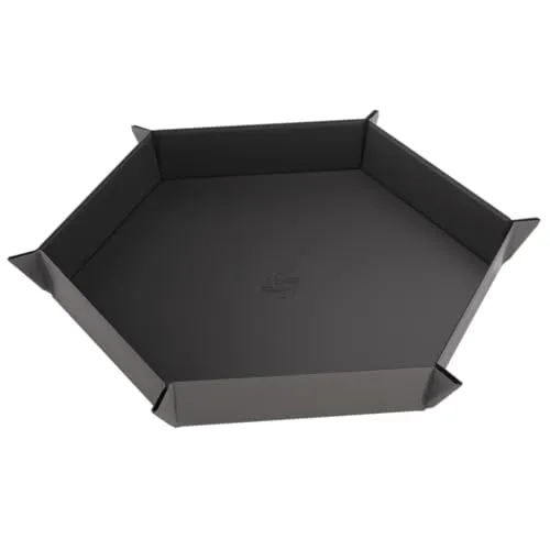 Gamegenic Magnetic Dice Tray Hexagonal Würfelbrett Schwarz Grau