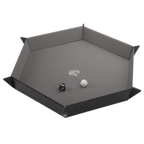 Gamegenic Magnetic Dice Tray Hexagonal Würfelbrett Schwarz Grau