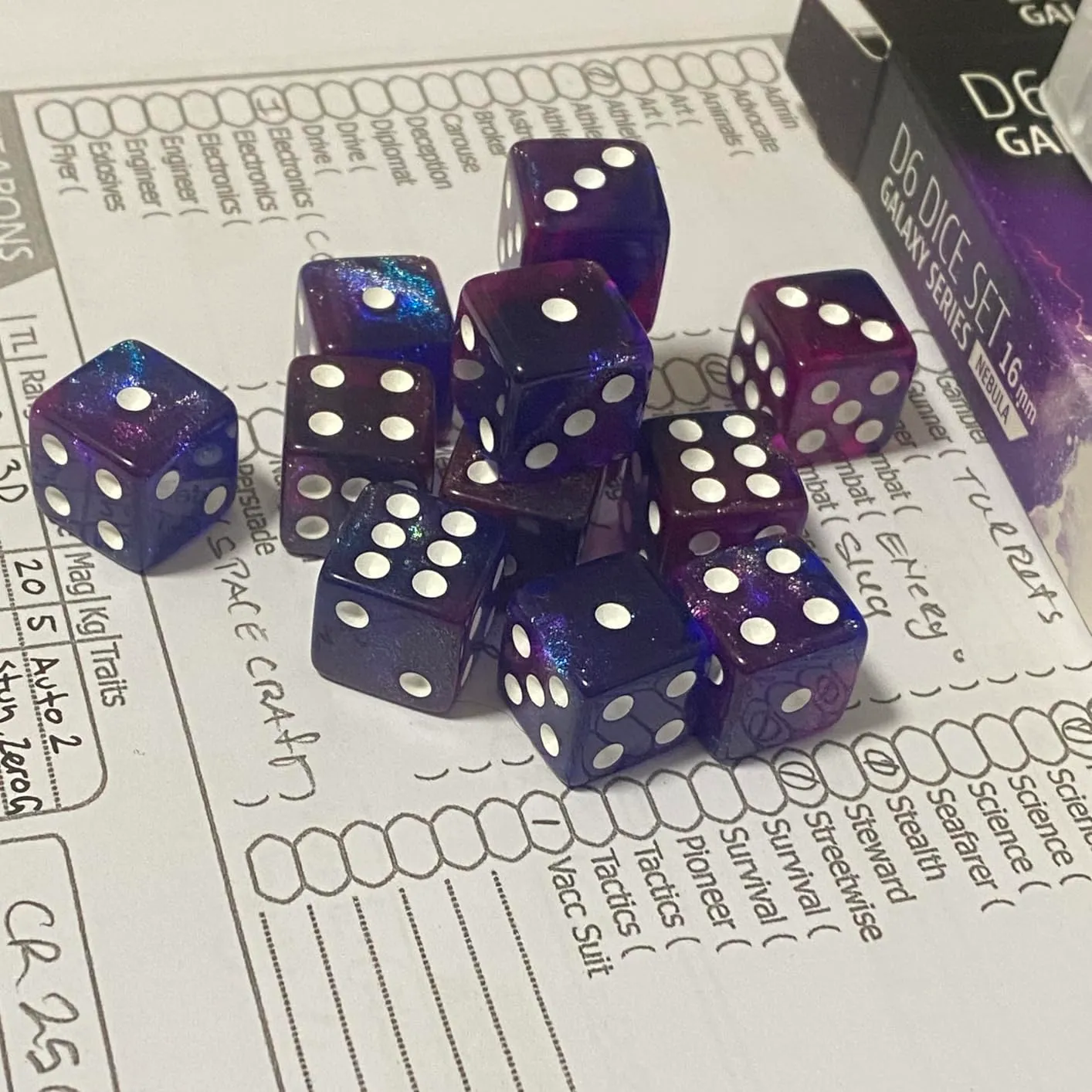 Gamegenic Galaxy Nebula D6 Würfelset 16 mm 12-teilig