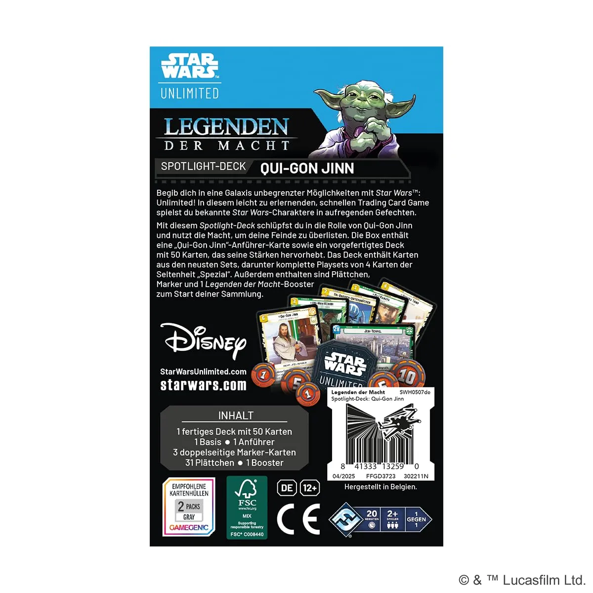 Asmodee Star Wars Unlimited Legenden der Macht Spotlight Deck Qui-Gon Jinn 50