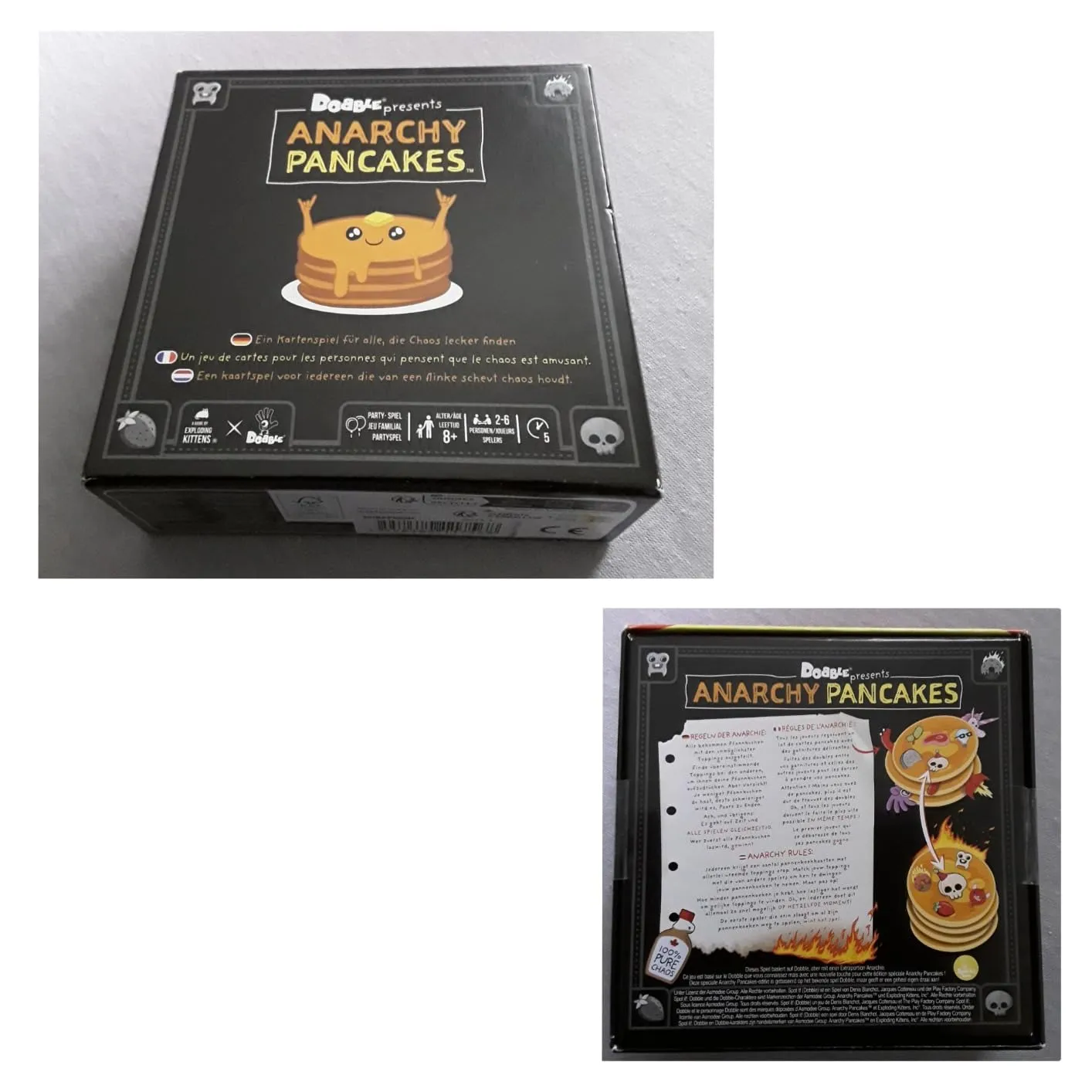 Asmodee Dobble Anarchy Pancakes Kartenspiel 2-6 Spieler