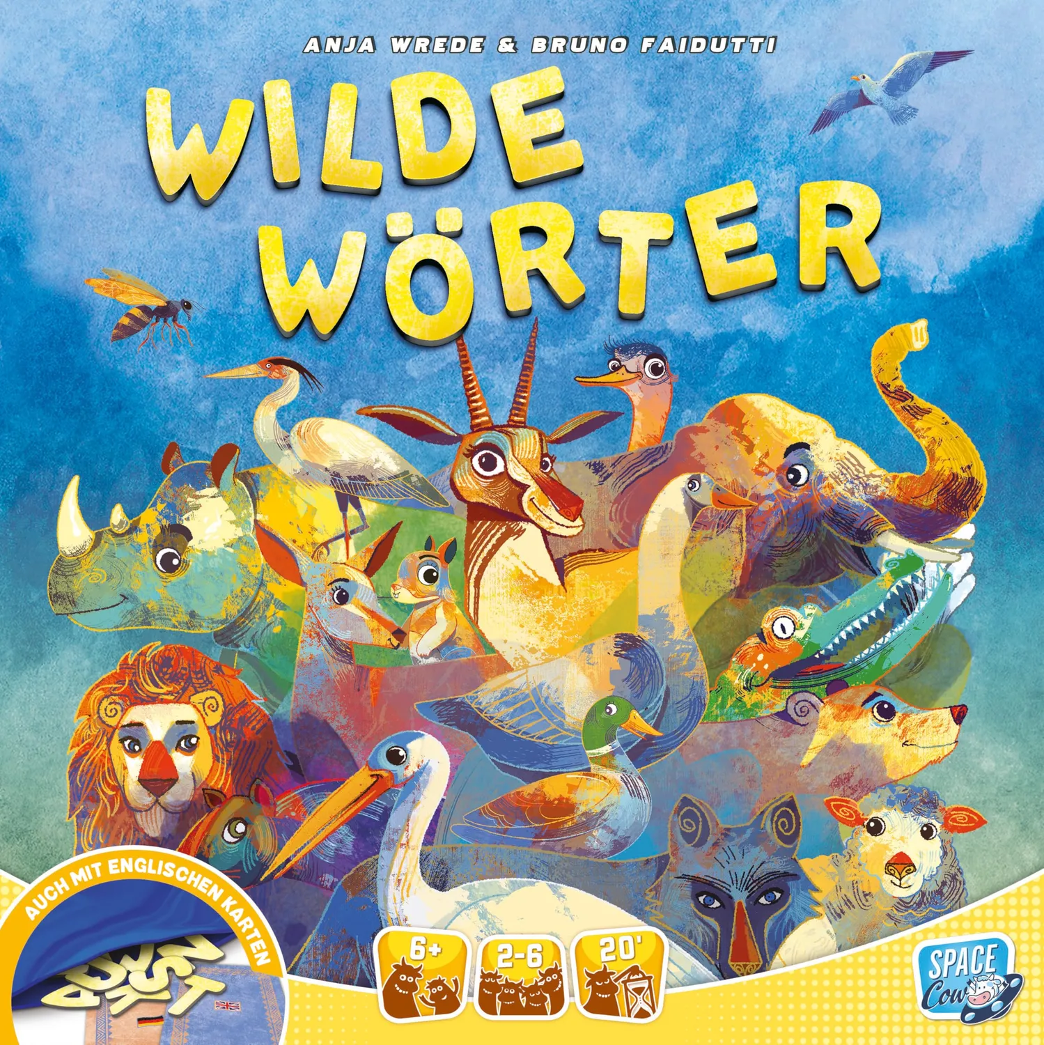 Space Cow Wilde Wörter Kinderspiel Deutsch 2-6 Spieler