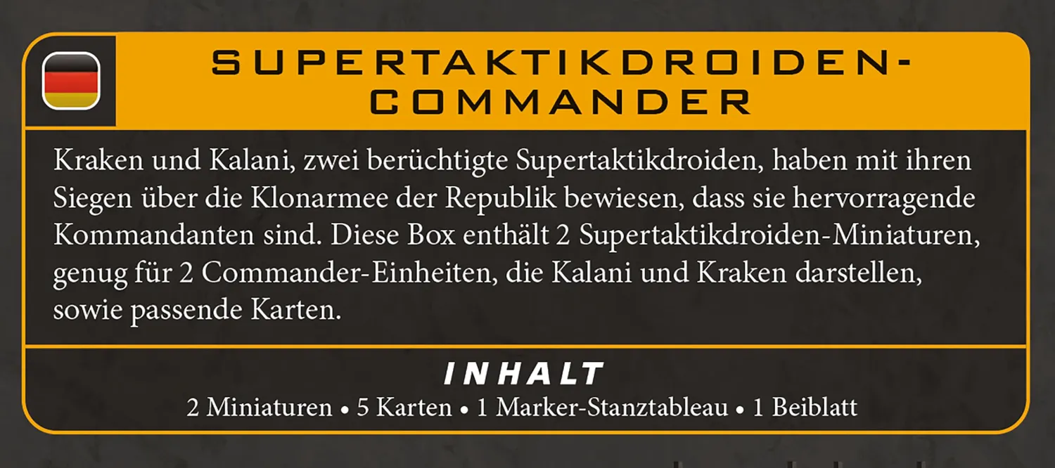 Asmodee Star Wars Legion Super Tactical Droid Erweiterung Commander