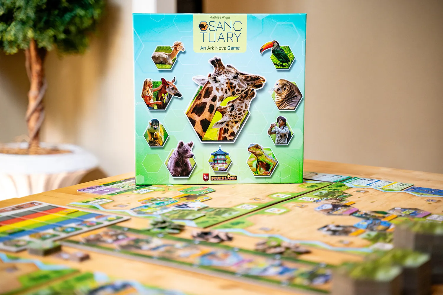 Capstone Games Sanctuary Ark Nova Brettspiel Zoospiel