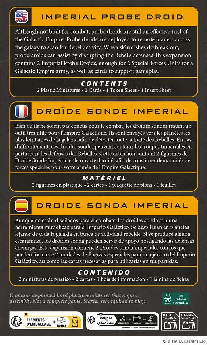 Asmodee Star Wars Legion Imperiale Suchdroiden Erweiterung 2 Minis