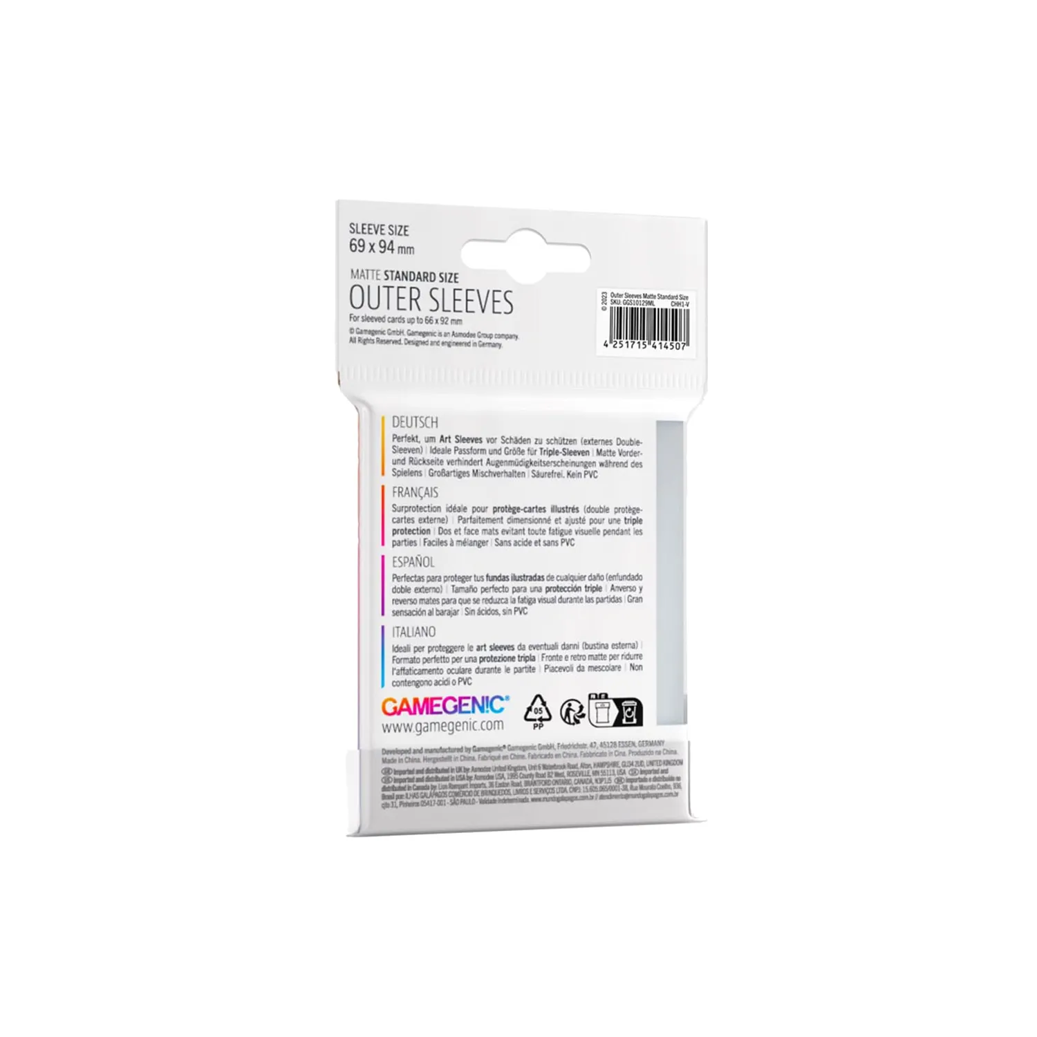Gamegenic Outer Sleeves Matte Standard Kartenhüllen 50 Stück
