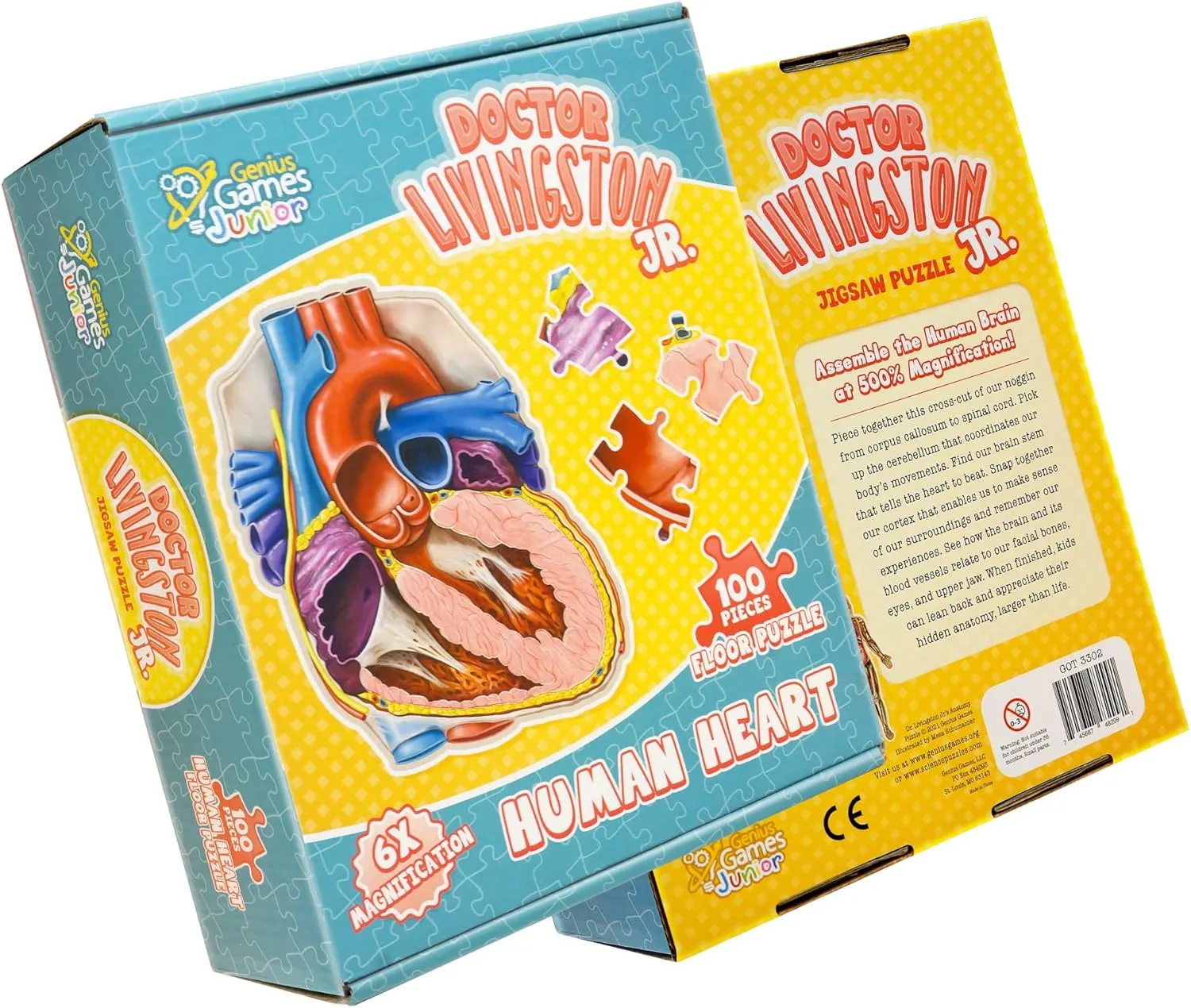 Genius Games Dr. Livingston Herz Bodenpuzzle 100 Teile Anatomie