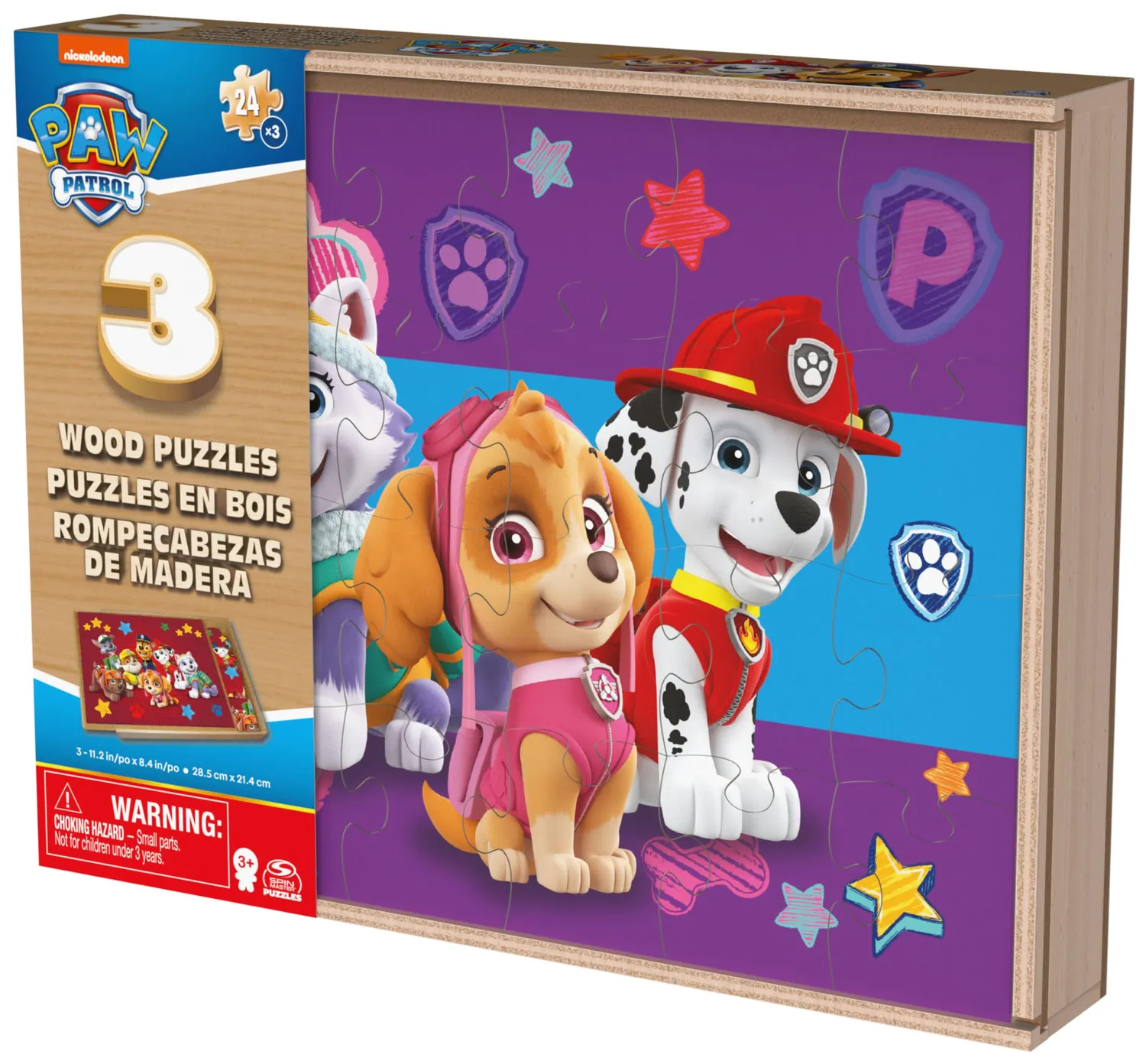 Spin Master PAW Patrol Holzpuzzle 3er Set 24 Teile