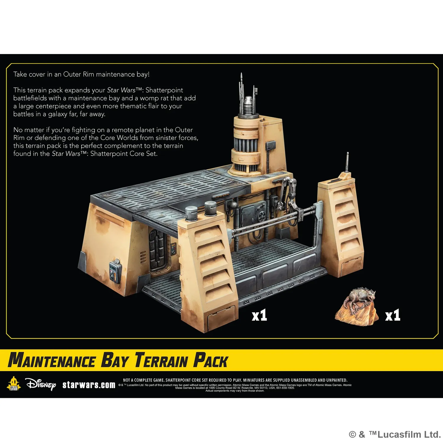 Asmodee Star Wars Shatterpoint Wartungshangar Geländeset Terrain Pack