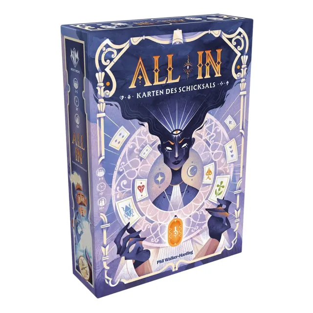 Asmodee All In Karten des Schicksals Familienspiel Poker