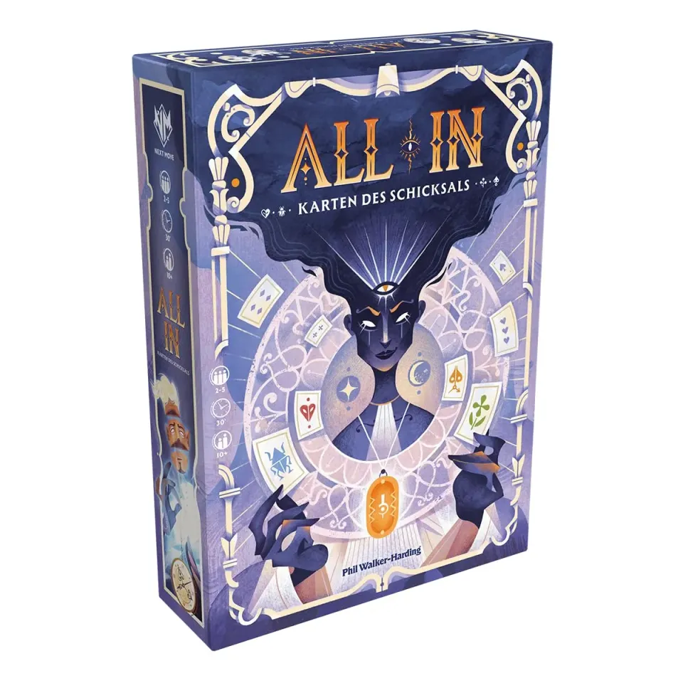Asmodee All In Karten des Schicksals Familienspiel Poker