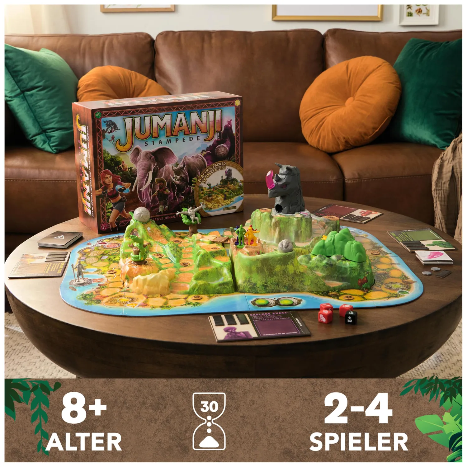 Spin Master Jumanji Stampede Brettspiel kooperativ 3D