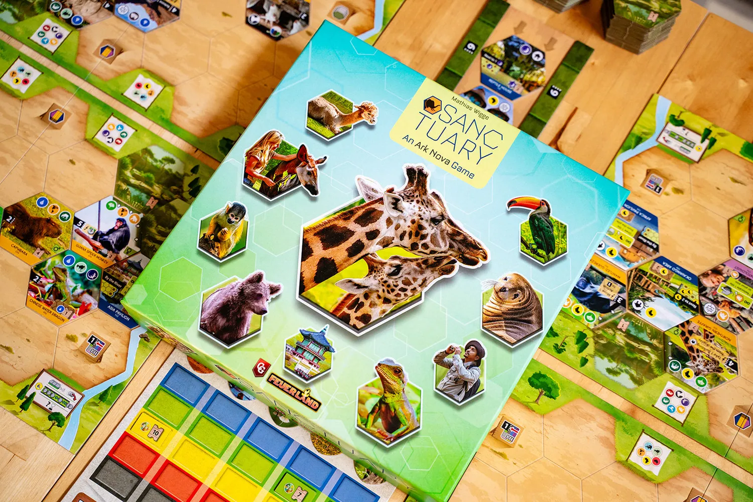 Capstone Games Sanctuary Ark Nova Brettspiel Zoospiel