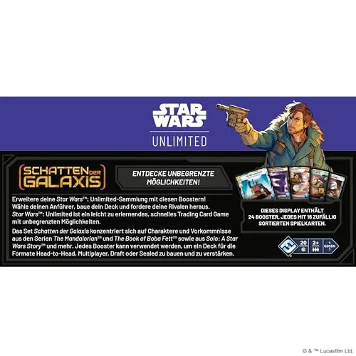 Asmodee Star Wars Unlimited Schatten der Galaxis Display 24 Booster