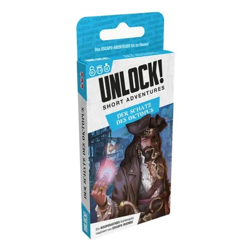 Asmodee Unlock! Short Adventures Der Schatz des Oktopus Familienspiel schwer
