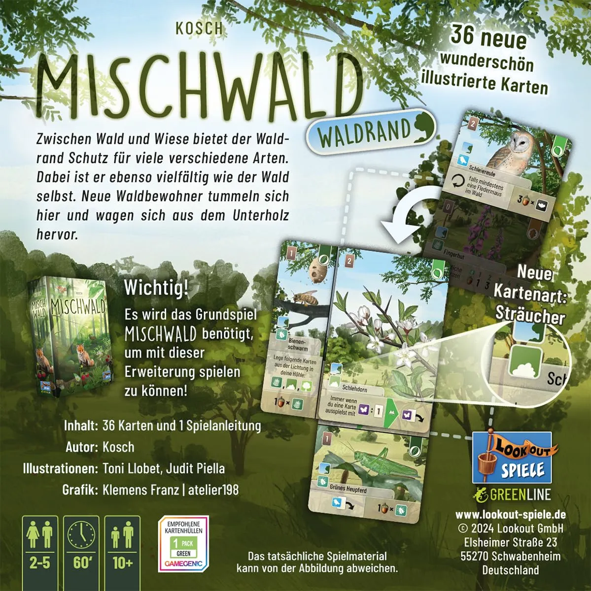 Lookout Mischwald Waldrand Erweiterung 36 Karten