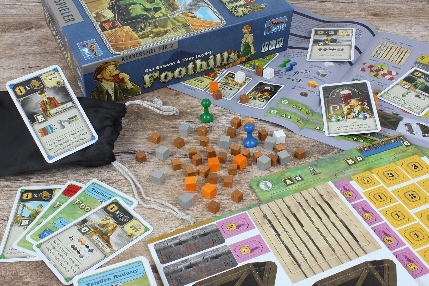 Lookout Foothills Kartenspiel Deutsch 2 Spieler Eisenbahn Taktik
