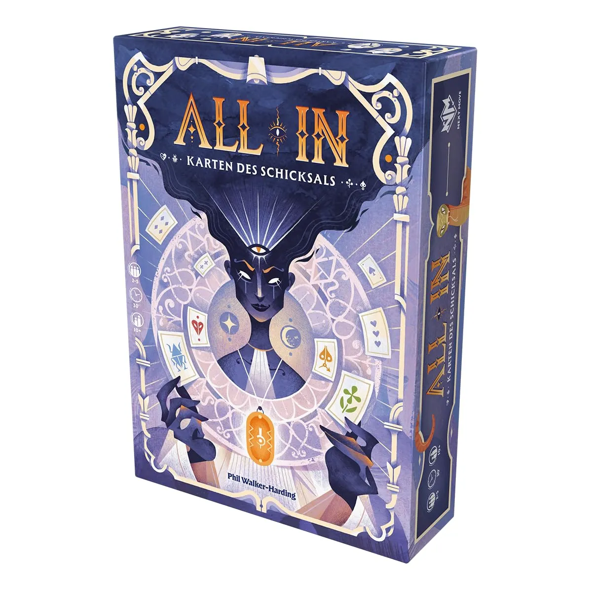 Asmodee All In Karten des Schicksals Familienspiel Poker