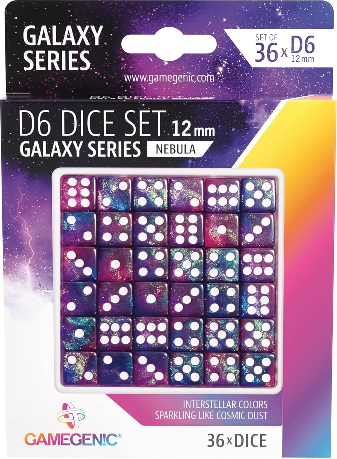 Gamegenic Galaxy Nebula D6 Würfelset 36 Acryl 12mm