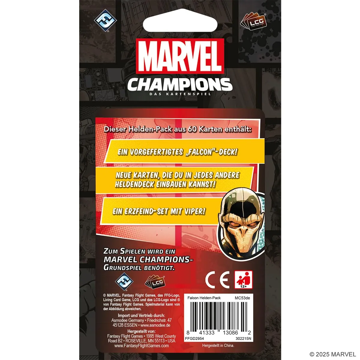 Asmodee Marvel Champions Falcon Helden-Erweiterung Deutsch