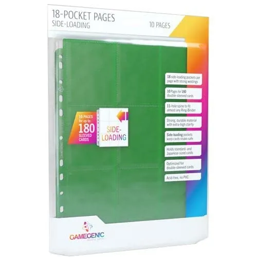 Gamegenic Sideloading 18-Pocket Pages Green 10er