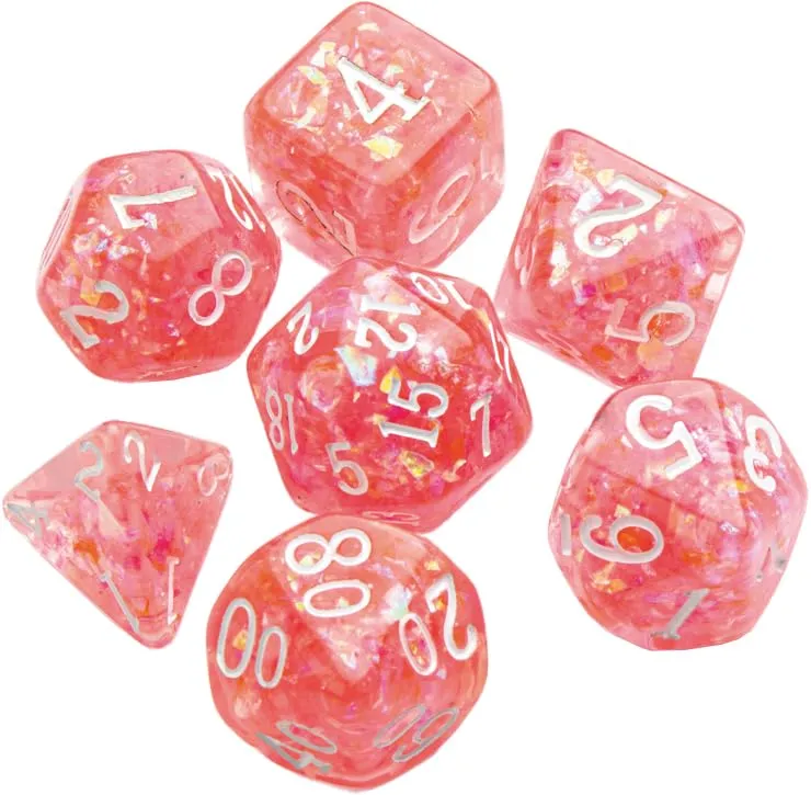 Gamegenic Candy-Like Peach Würfelset 7-teilig Glitzer