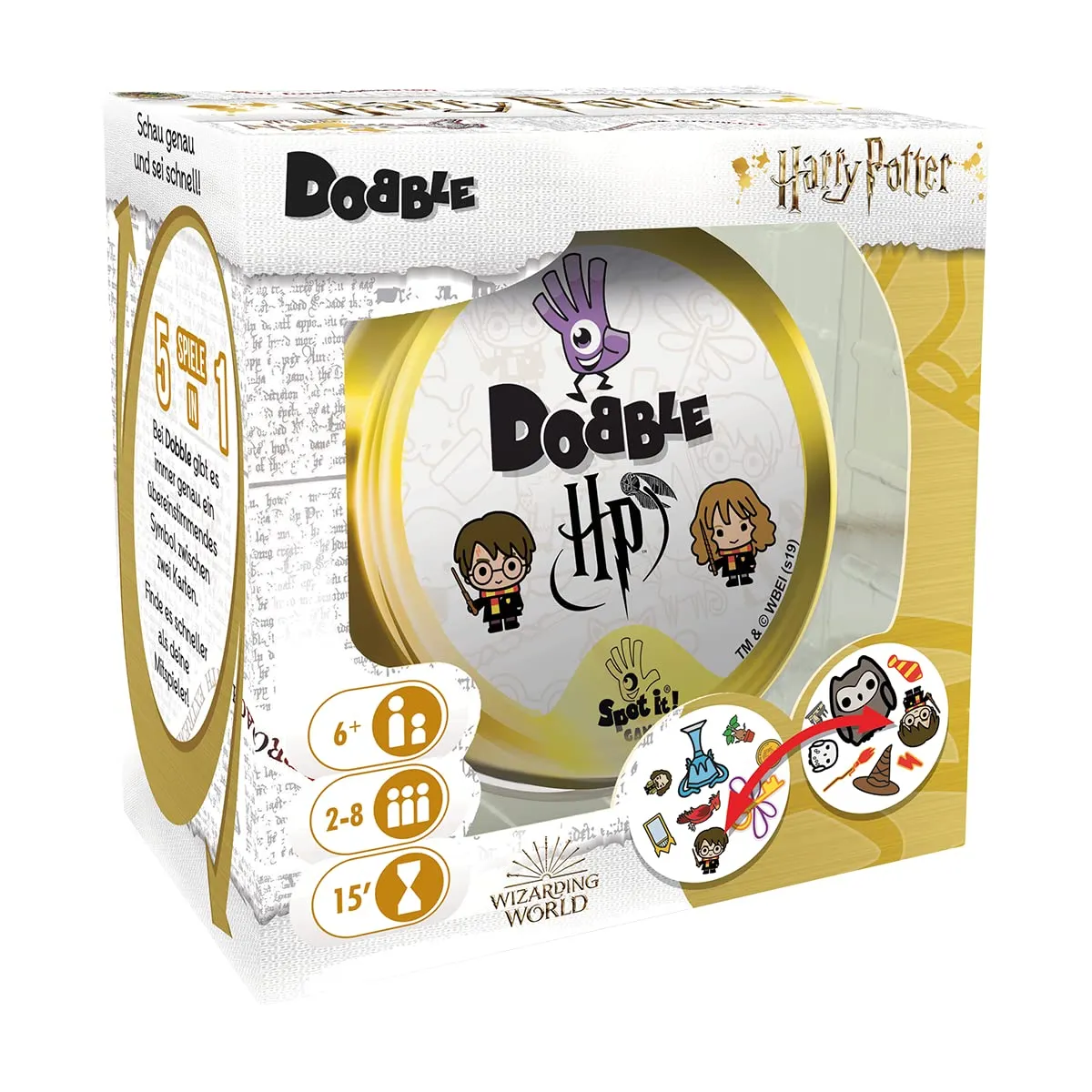 Dobble Harry Potter Eco Sleeve Kartenspiel Hogwarts Edition