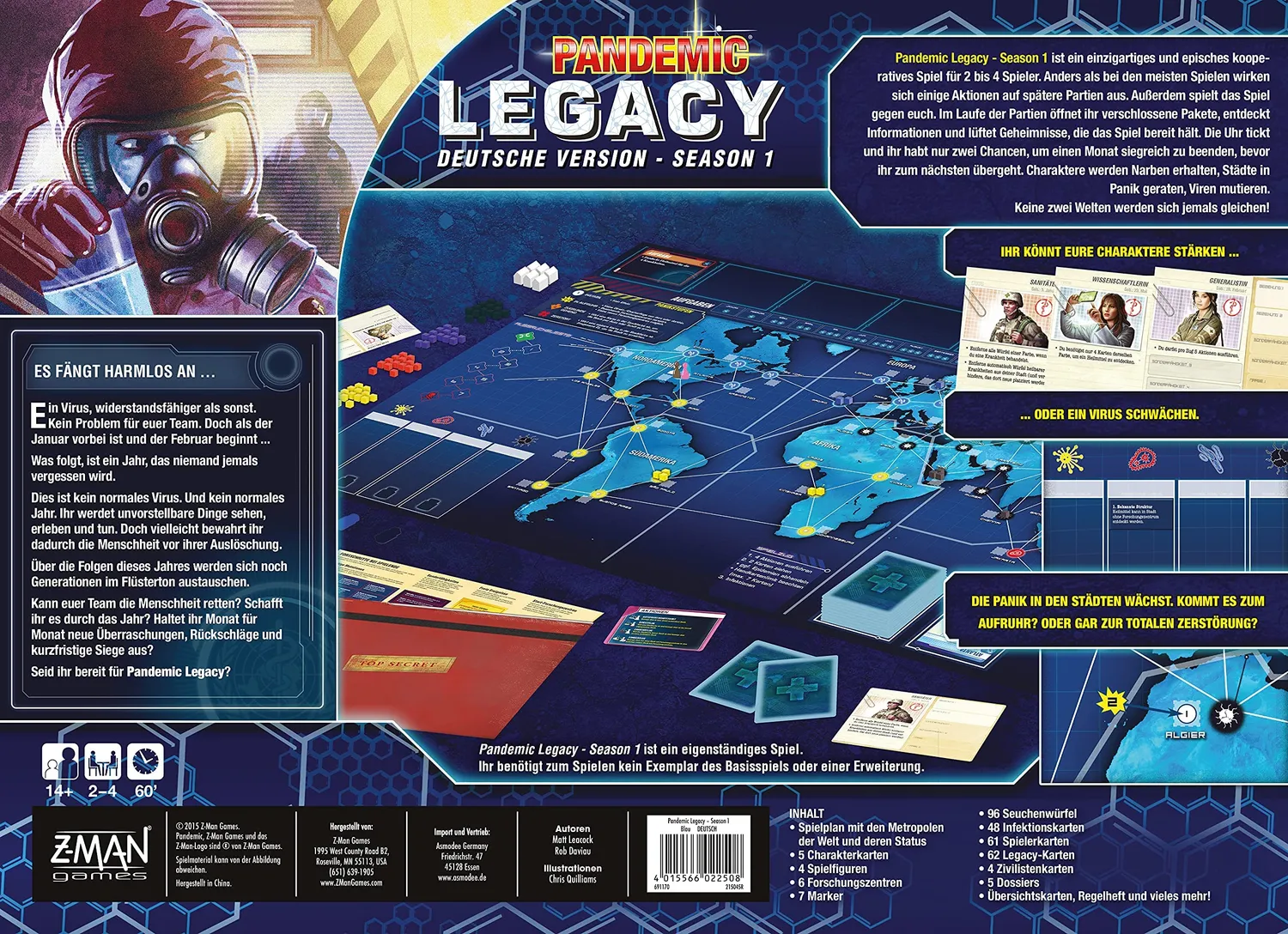 ZMan Pandemic Legacy Season 1 Brettspiel blau deutsch