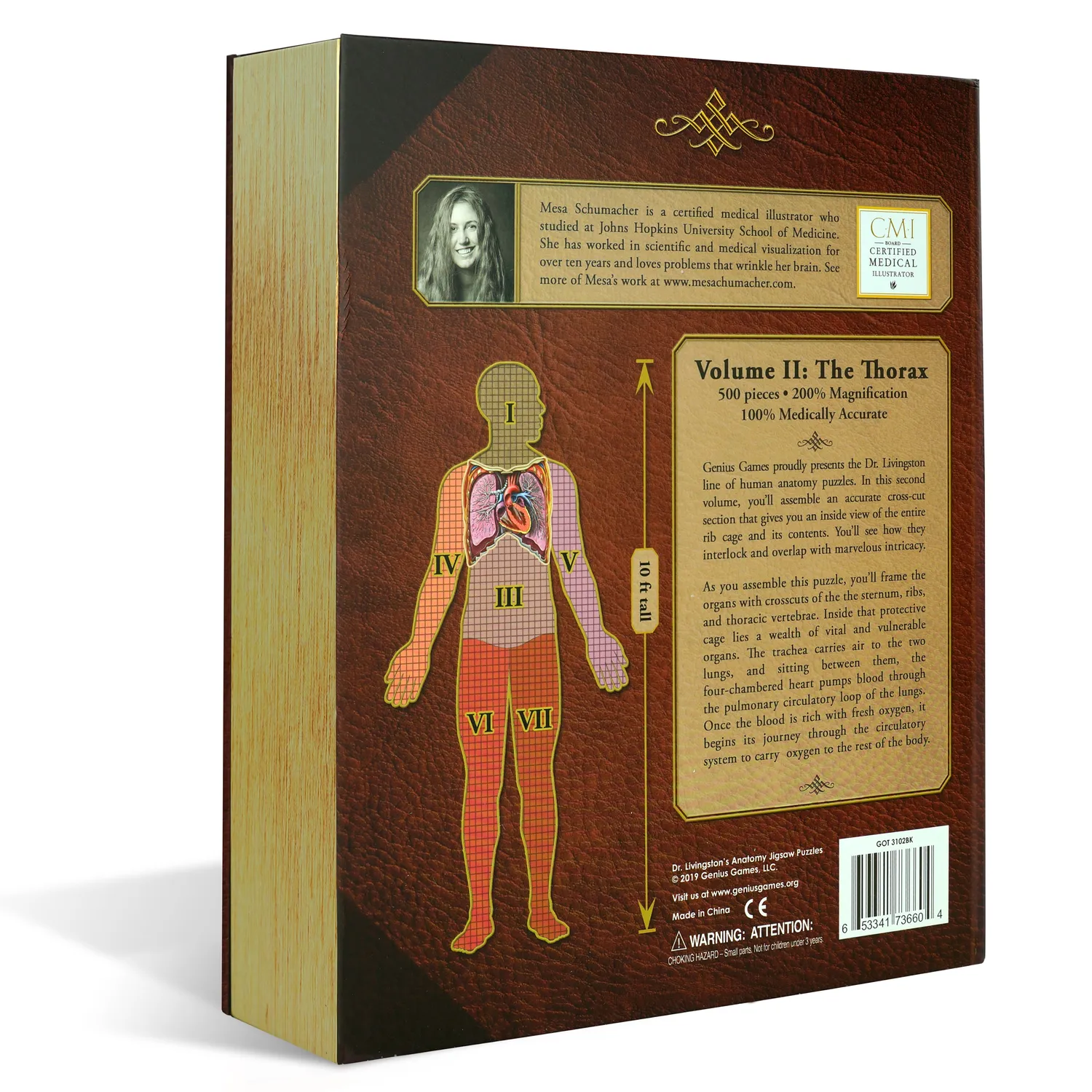 Genius Games Dr Livingston Thorax Anatomie-Puzzle 561 Teile