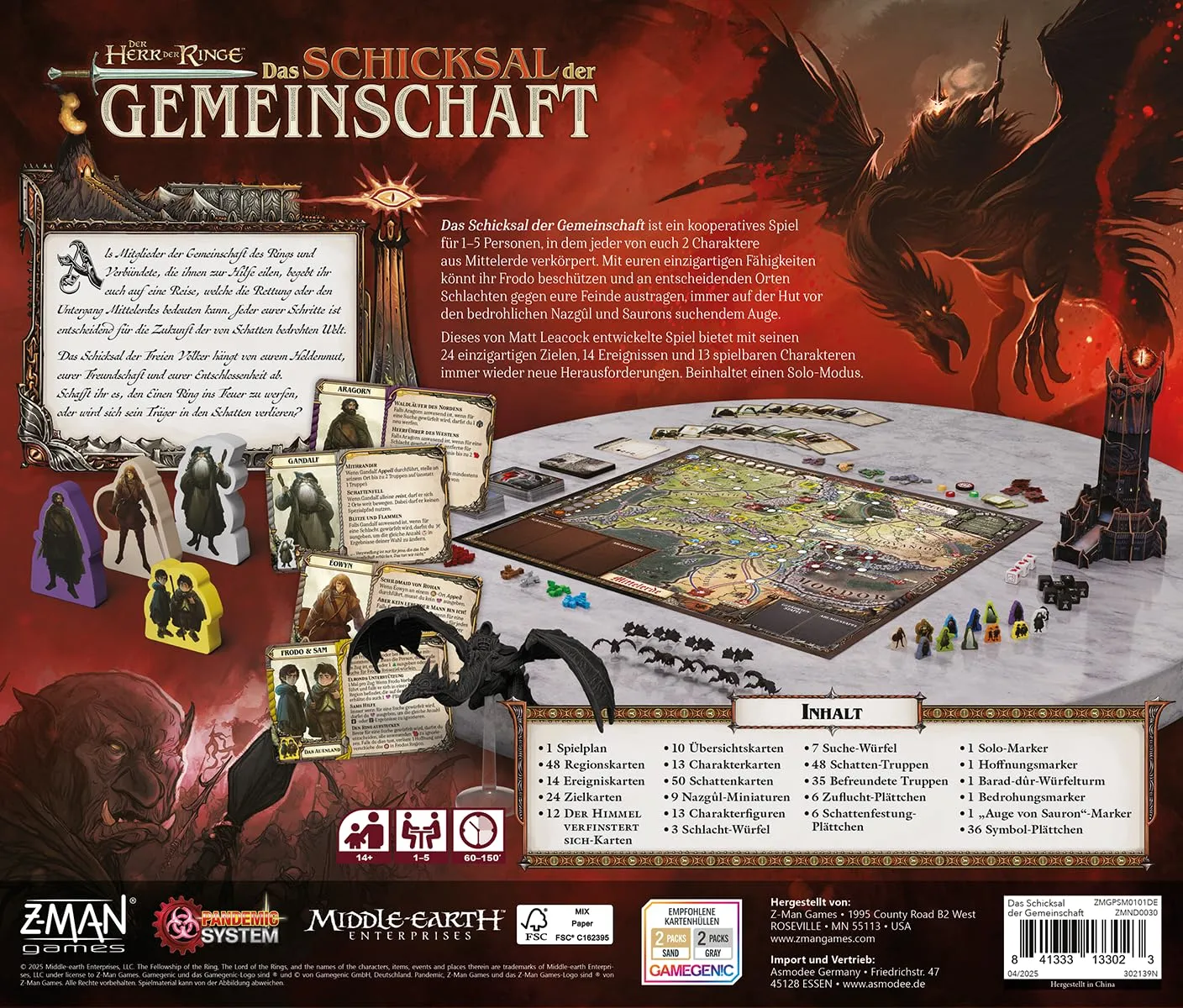 Asmodee Herr der Ringe Schicksal der Gemeinschaft Brettspiel kooperativ