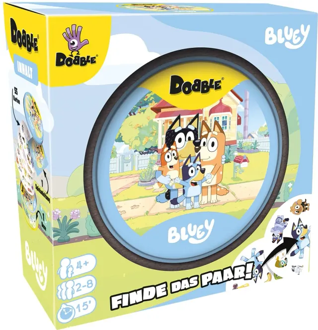 Dobble Bluey Kartenspiel Metalldose für Reaktionsspiel