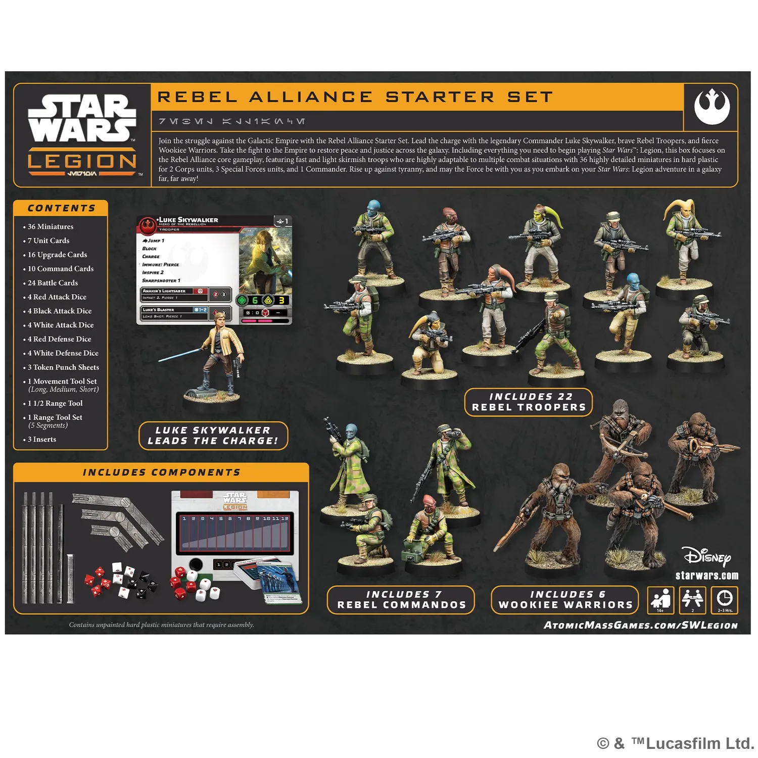 Asmodee Star Wars Legion Rebel Alliance Starterset 36 Figuren